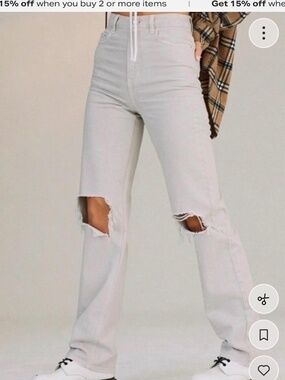 Pacsun cream 90s straight Jean